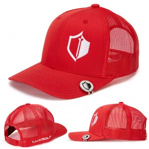 LIMITED EDITION LuxGolf ‘Shield Pro’ Hat-PORT RUSH RED