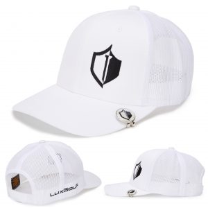 LIMITED EDITION LuxGolf ‘Shield Pro’ Hat- WINGED FOOT WHITE/BLK